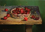 cherries-賴英澤花果靜物油畫-painted by Lai Ying-Tse